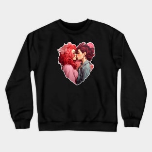 Lesbian couple in heart Crewneck Sweatshirt